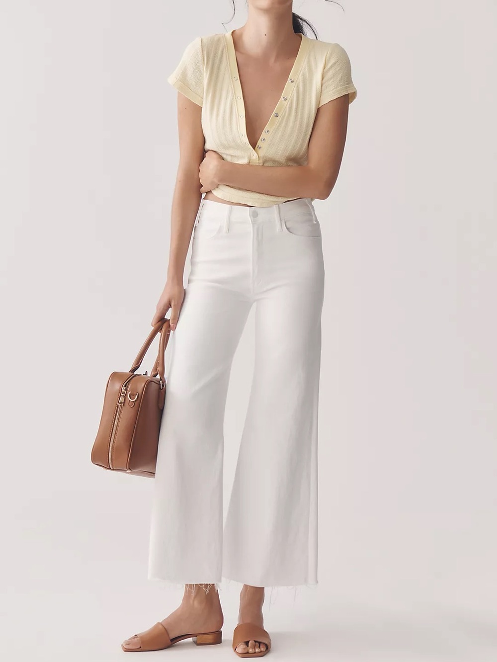 Mother The Hustler Roller High-Rise Ankle Jeans fairest of them all